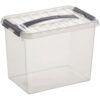Sunware Q-line Opbergbox 9 Liter Transparant Metaal 30 X 20 X 22
