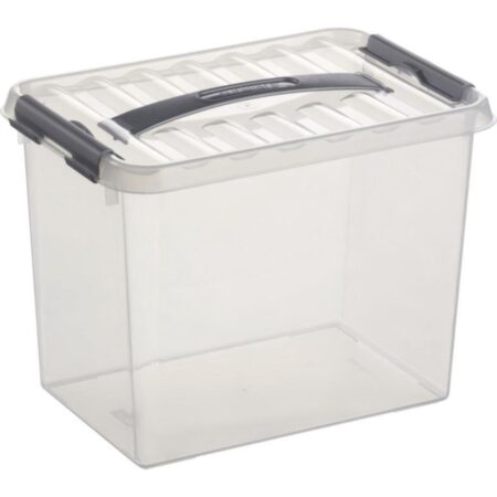 Sunware Q-line Opbergbox 9 Liter Transparant Metaal 30 X 20 X 22