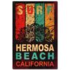 Surf Hermosa Beach Zwaar Metalen Bord 59