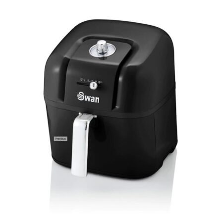 Swan Retro 6L Manual Air Fryer Zwart | 32% korting | Swan Retro
