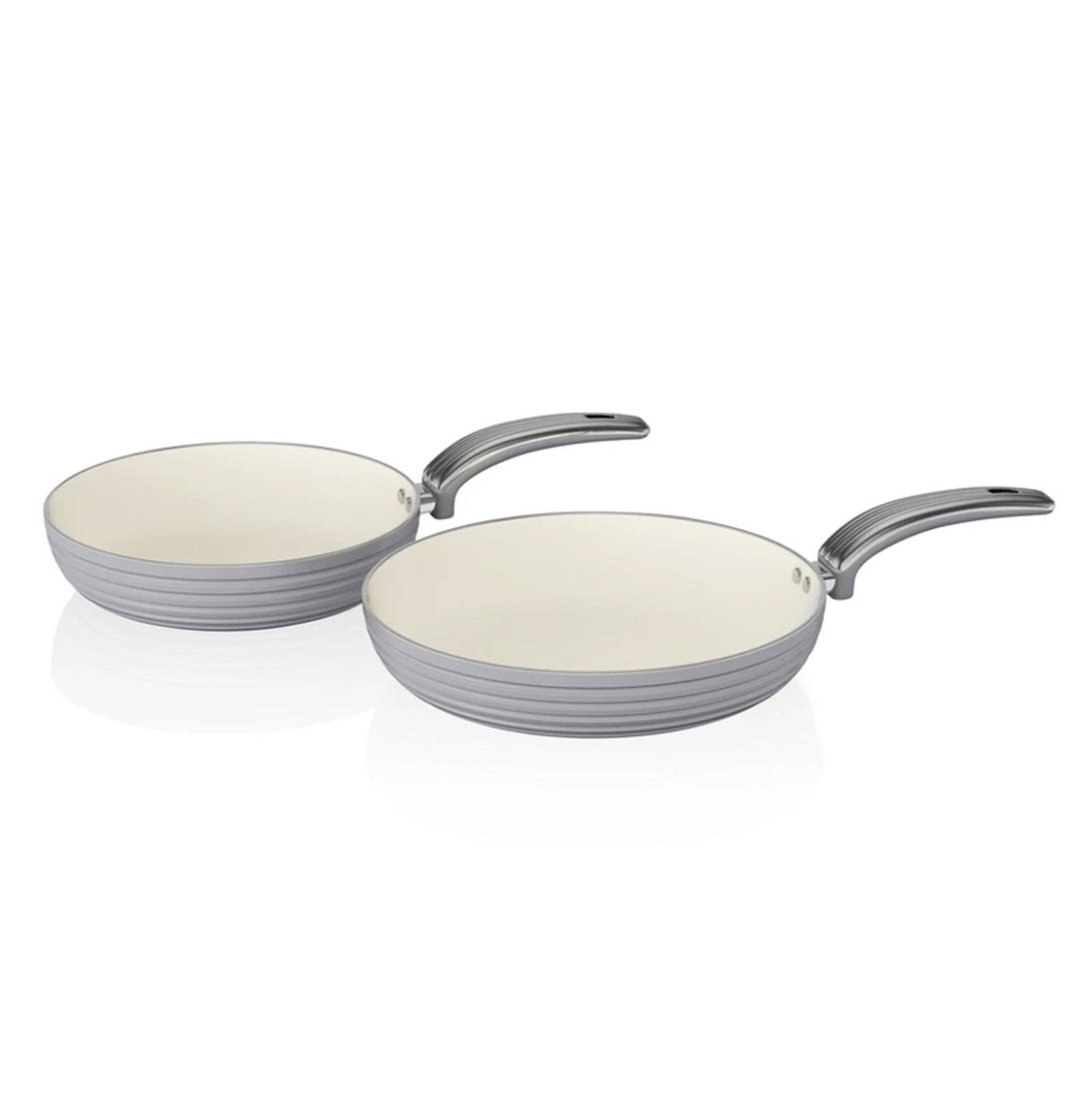Swan Retro Koekenpannen - Set Van 2 - Grijs - LAATSTE KANS | 32% korting | Swan Retro