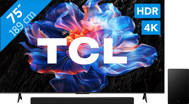 TCL 75" Led P61K 4K (2025) + TCL Q65H