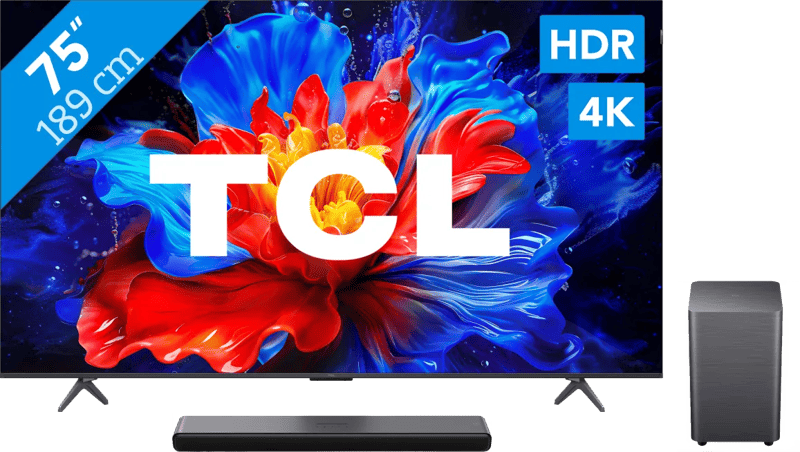 TCL 75" QLED P81K 4K (2025) + TCL S55H 2.1 Soundbar