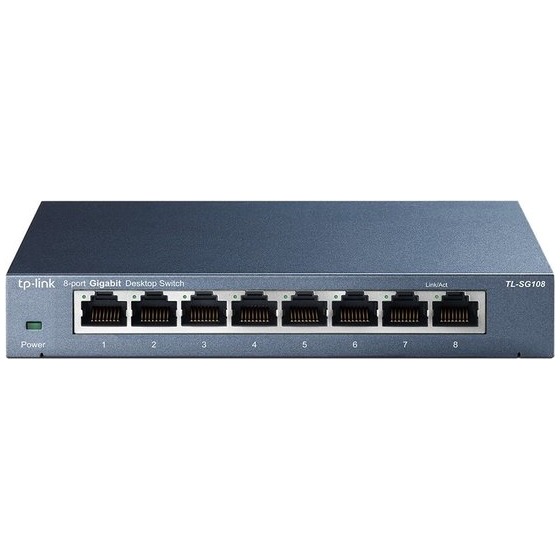 TP-Link TL-SG108 8-Port 10/100/1000Mbps Desktop Switch Switch Zwart | TP-Link