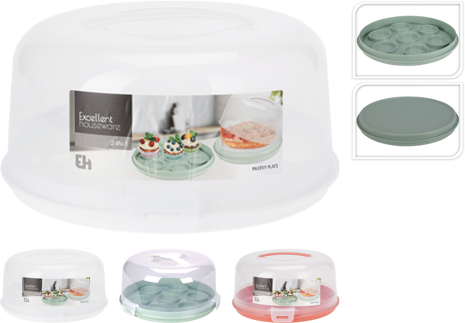 Taartplateau 2-in-1 kunststof | Excellent Houseware