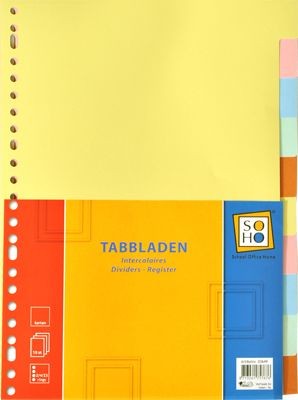 Tabbladen 10-delig Karton |