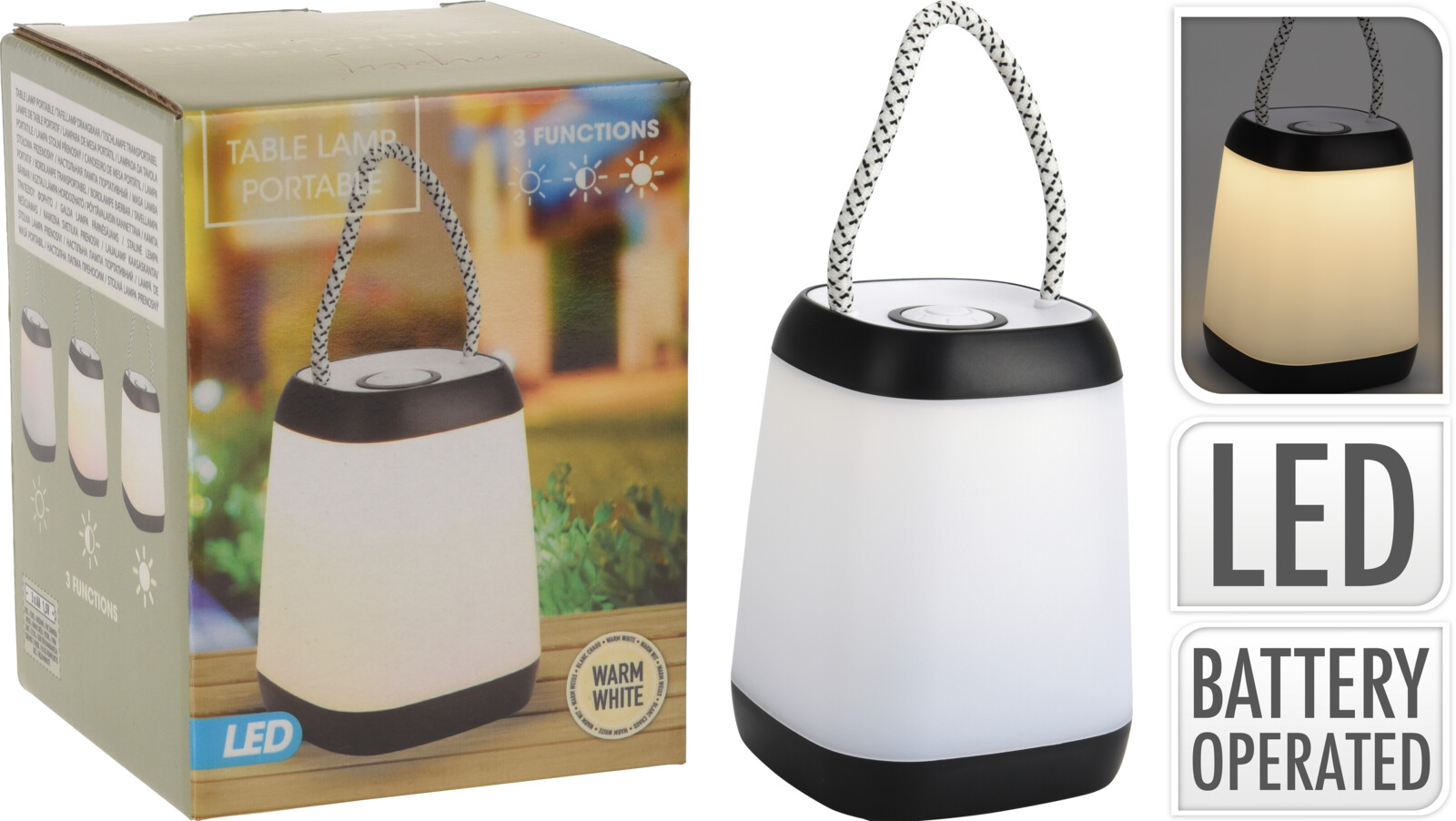 Tafellamp draagbaar LED zwart | Home & Styling