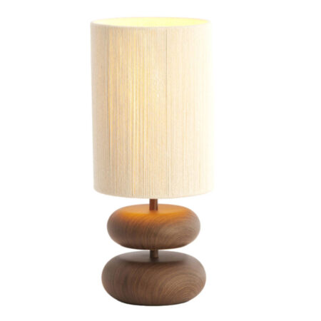 Tafellamp + lampenkap Danialo Donkerbruin Creme M | Light & Living