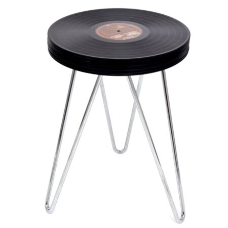 Tafeltje - Kruk Gemaakt Met Echte Vinyl Platen - RECYCLE | 25% korting | Bennies Fifties