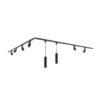 Taros Railverlichting Pakket - L-vorm - 4x 1 m rail - 6 railspots - 2 hanglamp - Incl. 2700K GU10 - IP20 - Modulair - 230V | HOFTRONIC
