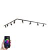Taros Railverlichting Pakket - L-vorm - 4x 1 m rail - 8 railspots - Incl. RGBWW GU10 - IP20 - Modulair - 230V | HOFTRONIC