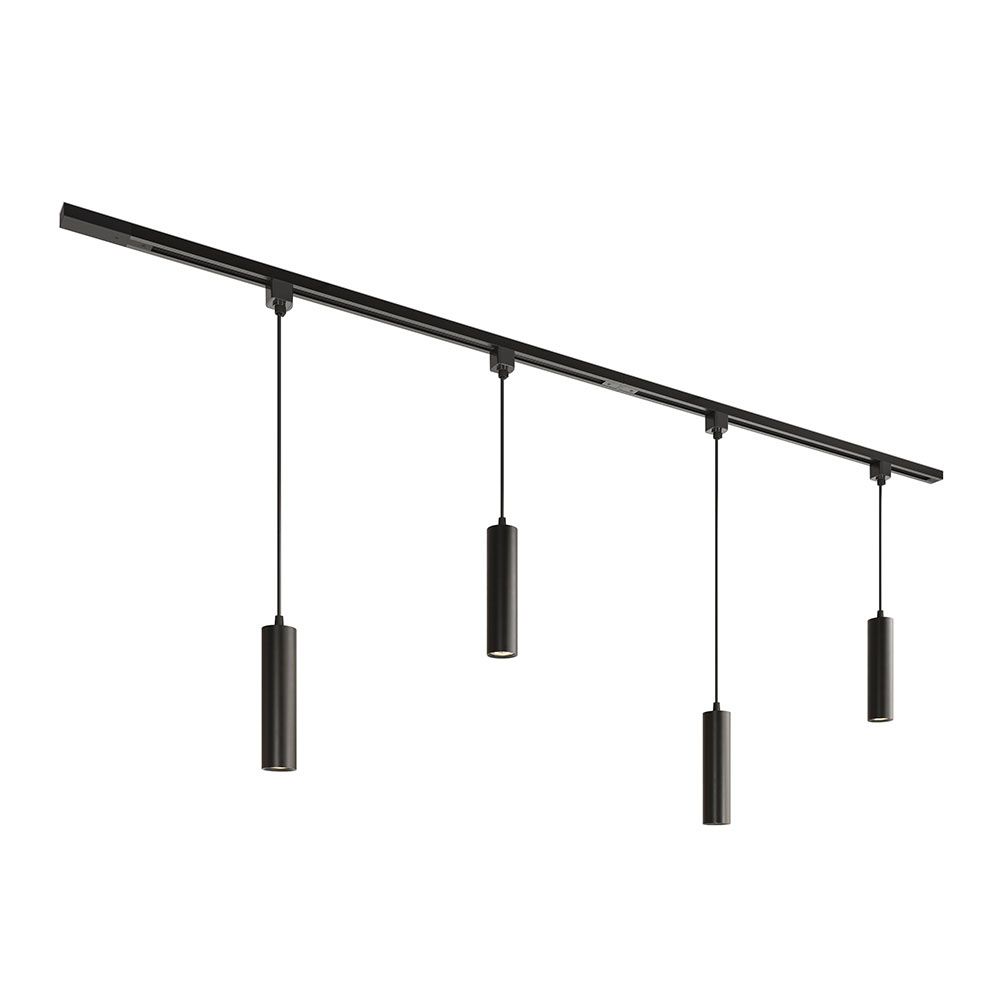 Taros Railverlichting Pakket - Recht - 2x 1 m rail - 4 hanglamp - Excl. Lichtbron - IP20 - Modulair - 230V | HOFTRONIC