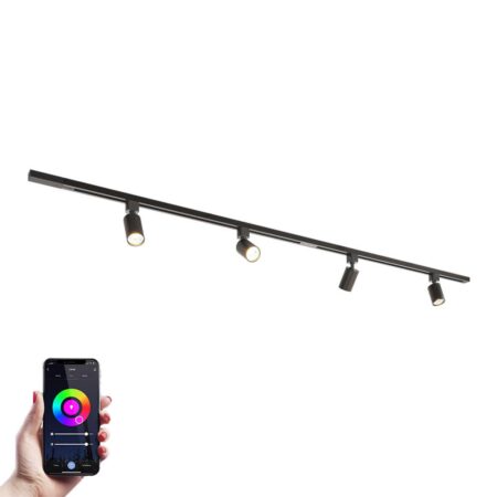 Taros Railverlichting Pakket - Recht - 2x 1 m rail - 4 railspots - Incl. RGBWW GU10 - IP20 - Modulair - 230V | HOFTRONIC