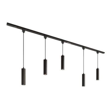 Taros Railverlichting Pakket - Recht - 2x 1 m rail - 5 hanglamp - Incl. 2700K GU10 - IP20 - Modulair - 230V | HOFTRONIC