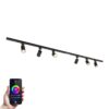 Taros Railverlichting Pakket - Recht - 2x 1 m rail - 6 railspots - Incl. RGBWW GU10 - IP20 - Modulair - 230V | HOFTRONIC