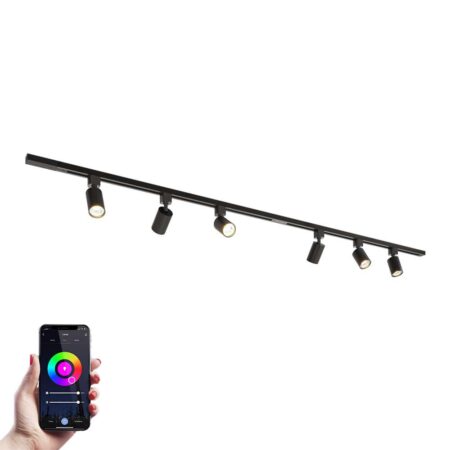 Taros Railverlichting Pakket - Recht - 2x 1 m rail - 6 railspots - Incl. RGBWW GU10 - IP20 - Modulair - 230V | HOFTRONIC