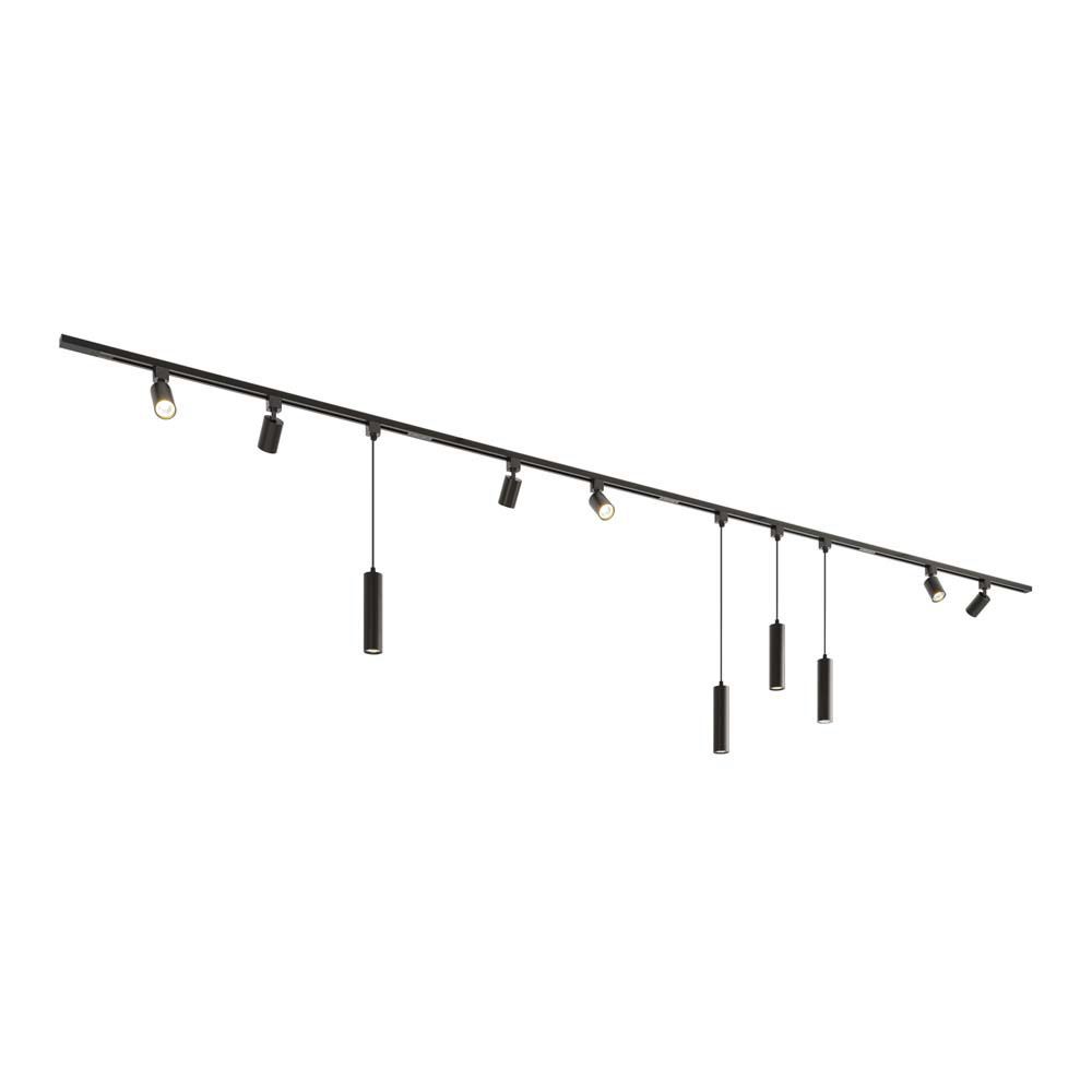 Taros Railverlichting Pakket - Recht - 4x 1 m rail - 6 railspots - 4 hanglamp - Incl. 2700K GU10 - IP20 - Modulair - 230V | HOFTRONIC