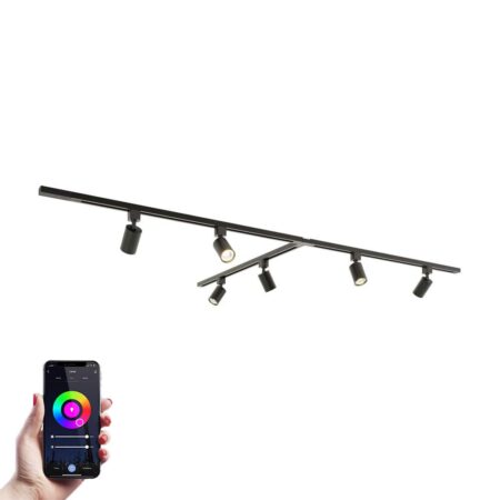 Taros Railverlichting Pakket - T-vorm - 3x 1m rail - 6 railspots - Incl. RGBWW GU10 - IP20 - Modulair - 230V | HOFTRONIC