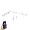Taros Railverlichting Pakket Wit - L-vorm - 4x 1 m rail - 6 railspots - 2 hanglamp - Incl. RGBWW GU10 - IP20 - Modulair - 230V | HOFTRONIC