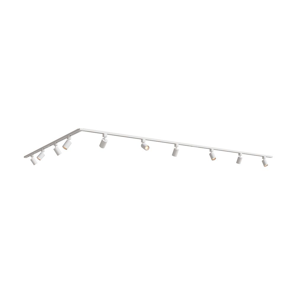 Taros Railverlichting Pakket Wit - L-vorm - 5x 1 m rail - 10 railspots - Incl. 2700K GU10 - IP20 - Modulair - 230V | HOFTRONIC