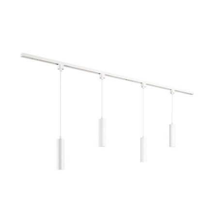 Taros Railverlichting Pakket Wit - Recht - 2x 1 m rail - 4 hanglamp - Incl. 2700K GU10 - IP20 - Modulair - 230V | HOFTRONIC