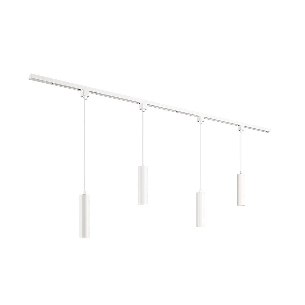 Taros Railverlichting Pakket Wit - Recht - 2x 1 m rail - 4 hanglamp - Incl. 2700K GU10 - IP20 - Modulair - 230V | HOFTRONIC