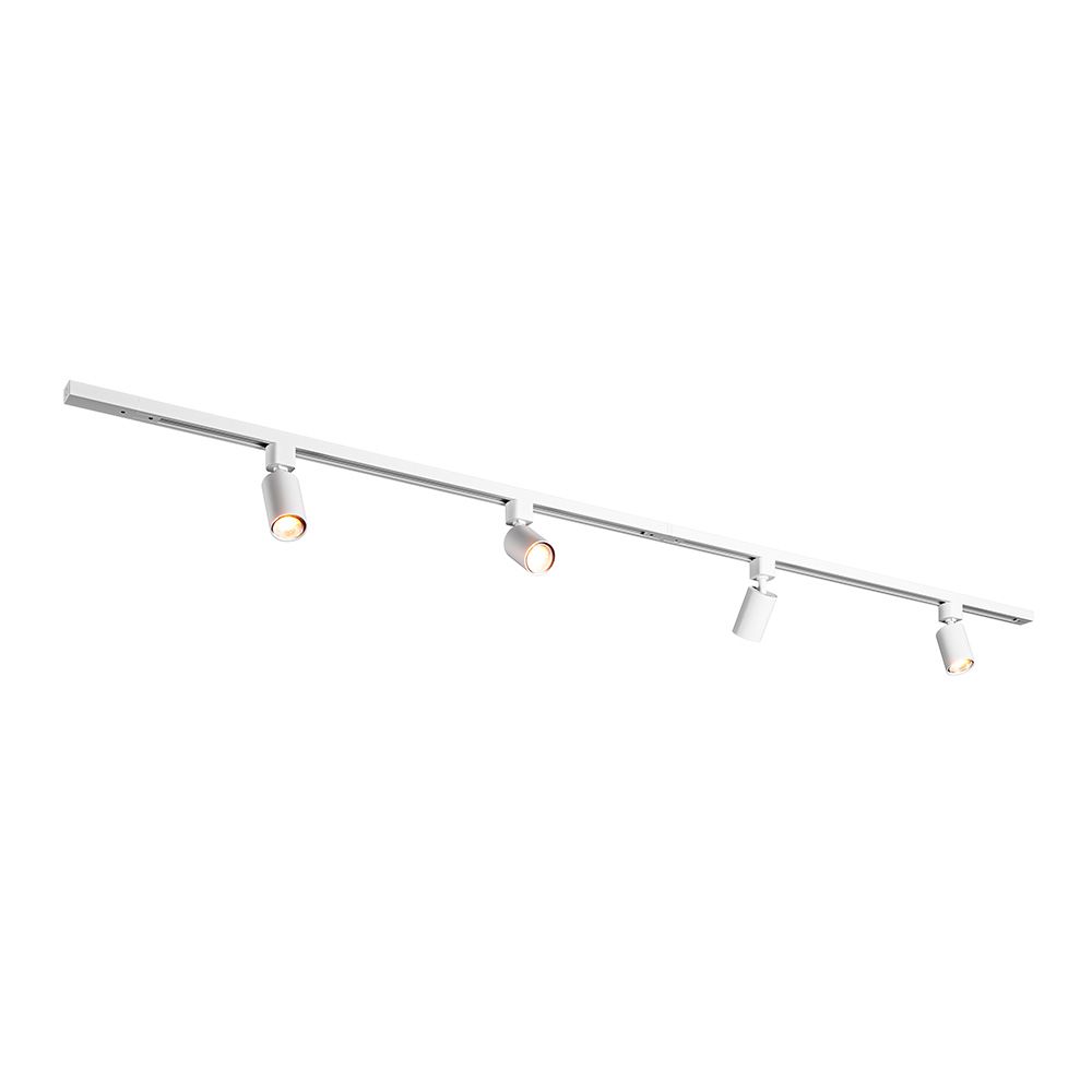 Taros Railverlichting Pakket Wit - Recht - 2x 1 m rail - 4 railspots - Excl. Lichtbron - IP20 - Modulair - 230V | HOFTRONIC