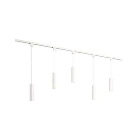 Taros Railverlichting Pakket Wit - Recht - 2x 1 m rail - 5 hanglamp - Excl. Lichtbron - IP20 - Modulair - 230V | HOFTRONIC