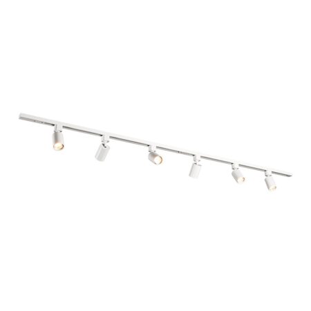 Taros Railverlichting Pakket Wit - Recht - 2x 1 m rail - 6 railspots - Excl. Lichtbron - IP20 - Modulair - 230V | HOFTRONIC