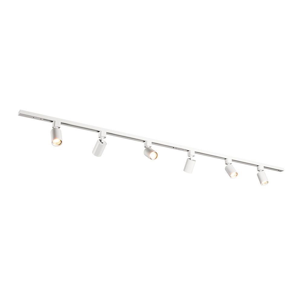 Taros Railverlichting Pakket Wit - Recht - 2x 1 m rail - 6 railspots - Incl. 2700K GU10 - IP20 - Modulair - 230V | HOFTRONIC