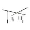 Taros Railverlichting Pakket - X-vorm - 4x 1m rail - 6 hanglamp - Incl. 2700K GU10 - IP20 - Modulair - 230V | HOFTRONIC