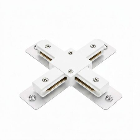 Taros - X-vorm Koppelstuk - 1-fase railverlichting - Wit - 3 jaar garantie | HOFTRONIC