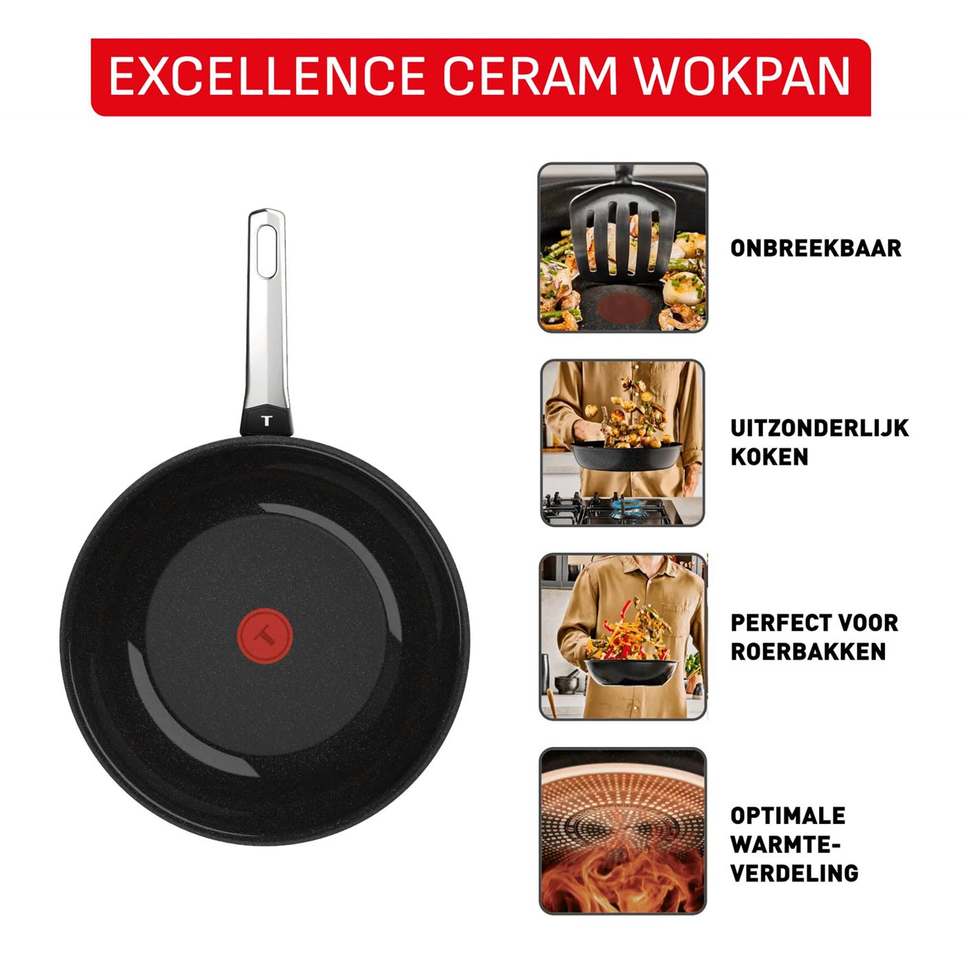 Tefal Excellence Ceramic Wokpan Ø28cm | Tefal