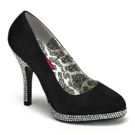 Temptation Pump Rhinestones Black Satin -38 | 30% korting | Bordello