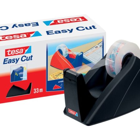 Tesa dispenser Easy Cut 33m zwart | Tesa