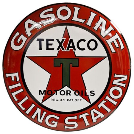 Texaco Filling Station Emaille Bord - Ø60cm | Texaco
