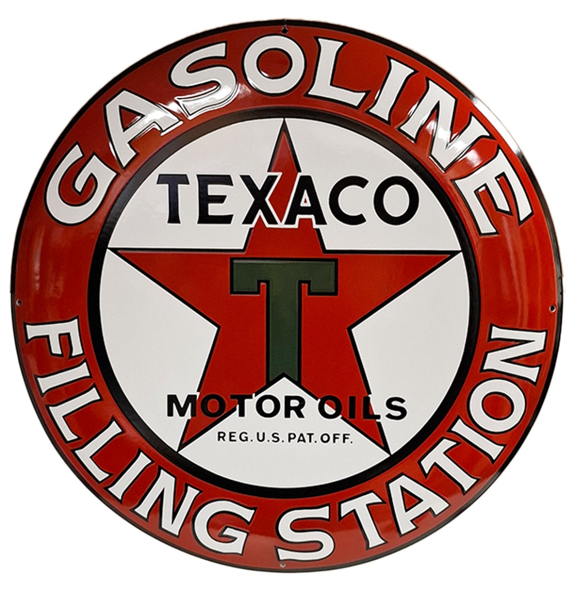 Texaco Filling Station Emaille Bord - Ø60cm | Texaco