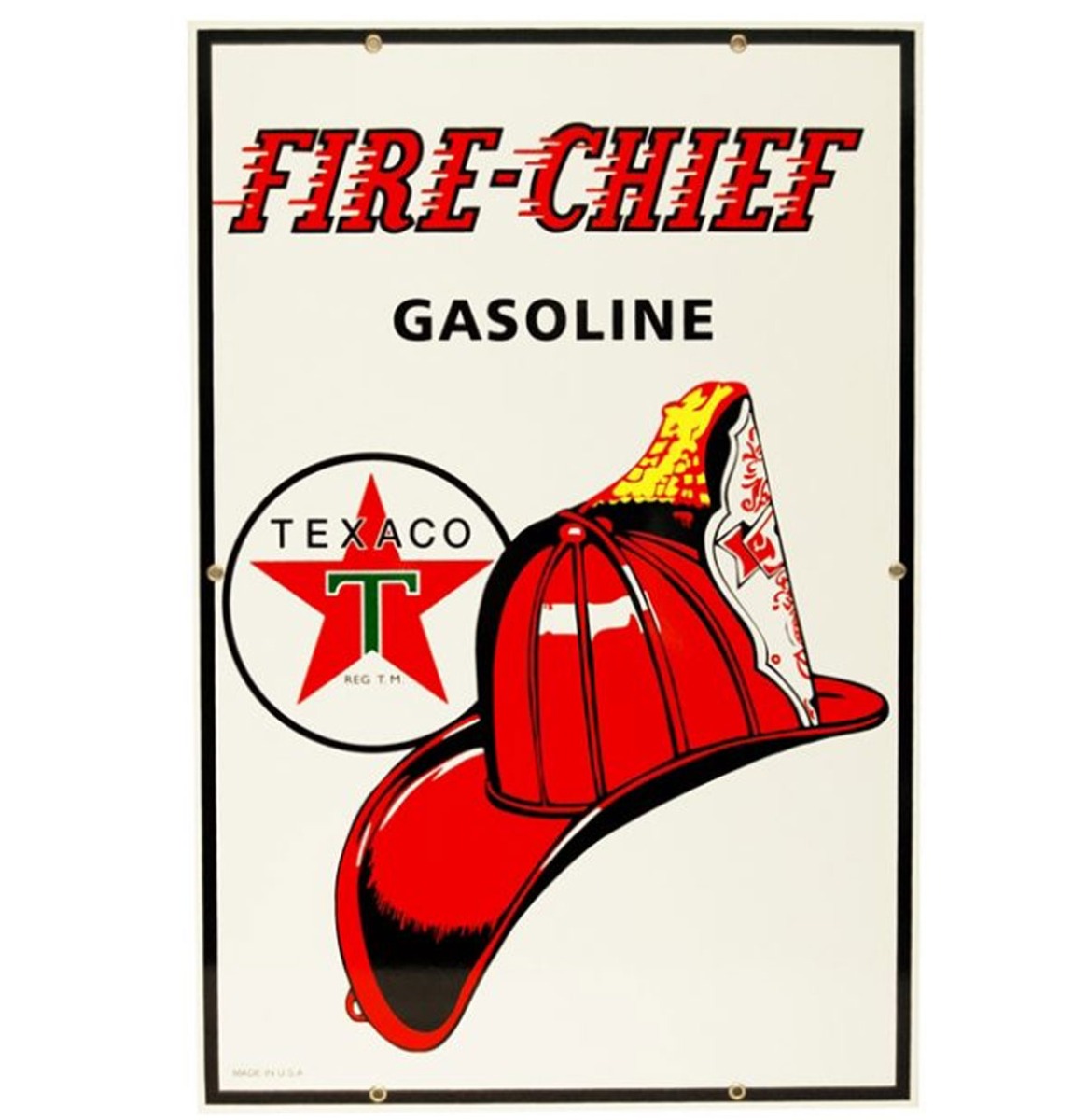 Texaco Fire-Chief Gasoline Emaille Bord 46 x 30 cm | Texaco