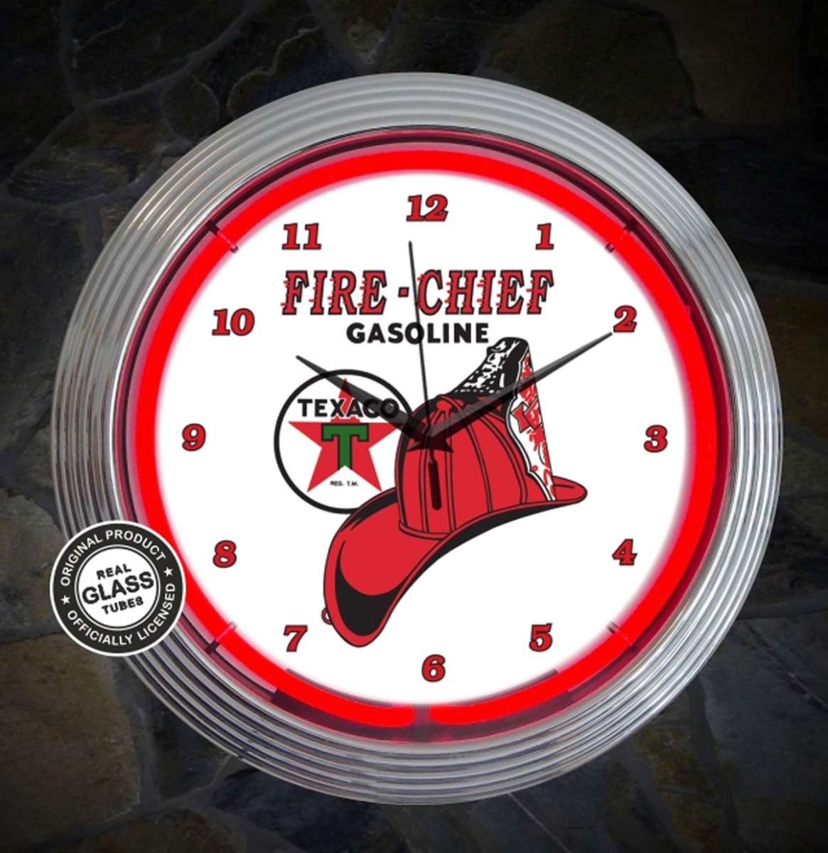 Texaco Fire-Chief Neonklok 38 cm | Texaco