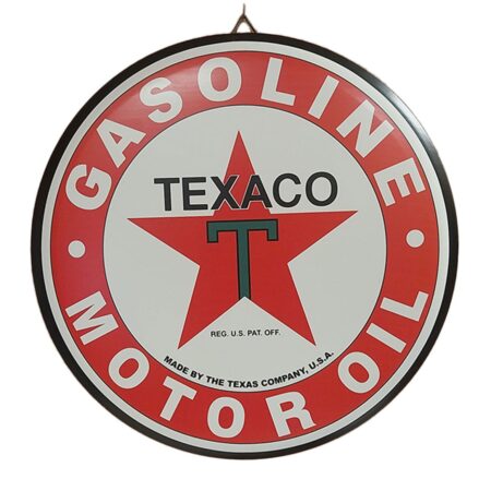 Texaco Gasoline Logo Rond Metalen Bord - Ø46cm | Texaco