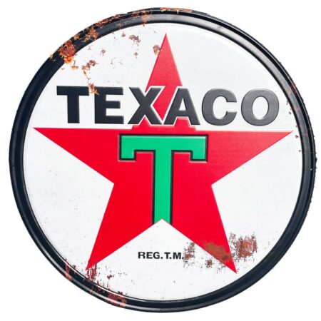 Texaco Logo XXL Rond Metalen Wandbord 90 cm - Relief | Texaco