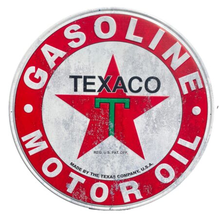 Texaco Motor Oil XXL Rond Metalen Wandbord 90 cm - Relief | Texaco