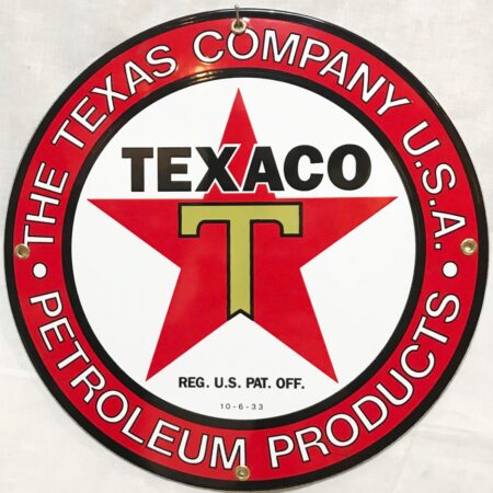 Texaco The Texas Company USA Logo Emaille Bord 12" / 30 cm | Texaco