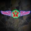 Texaco Wings Neon Verlichting XL In Metalen Behuizing 152 x 47 cm - Rood