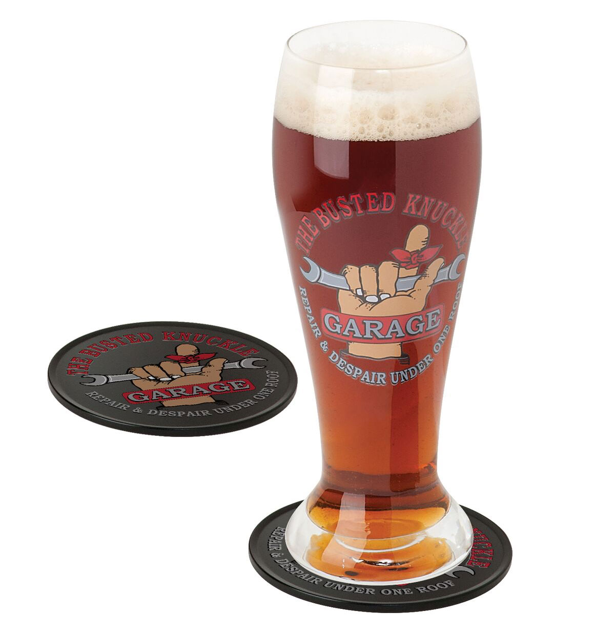 The Busted Knuckle Garage Bier Glas Cadeau Set | Busted Knuckle Garage