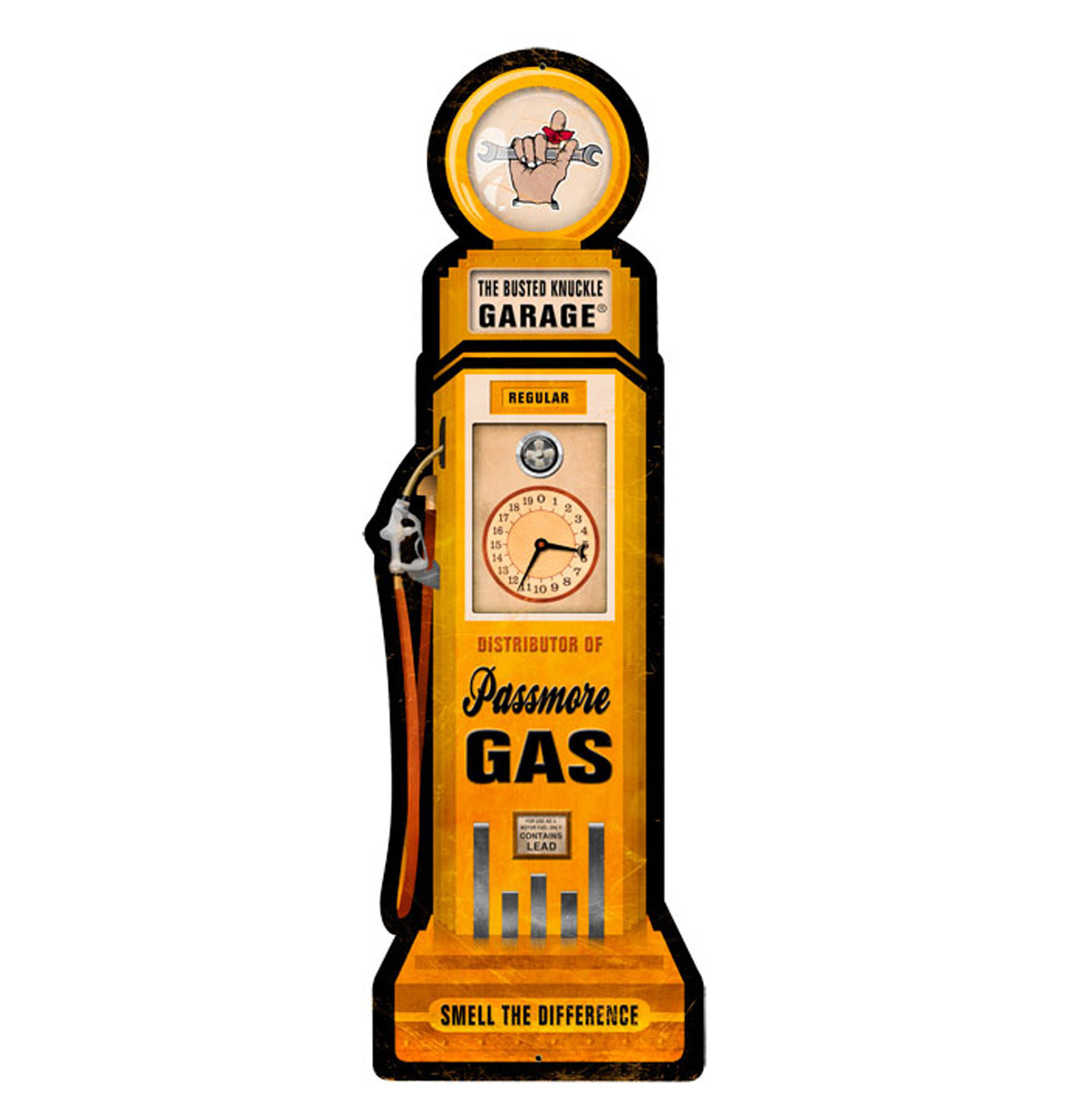The Busted Knuckle Garage Passmore Gas Pump Zwaar Metalen Bord | Busted Knuckle Garage