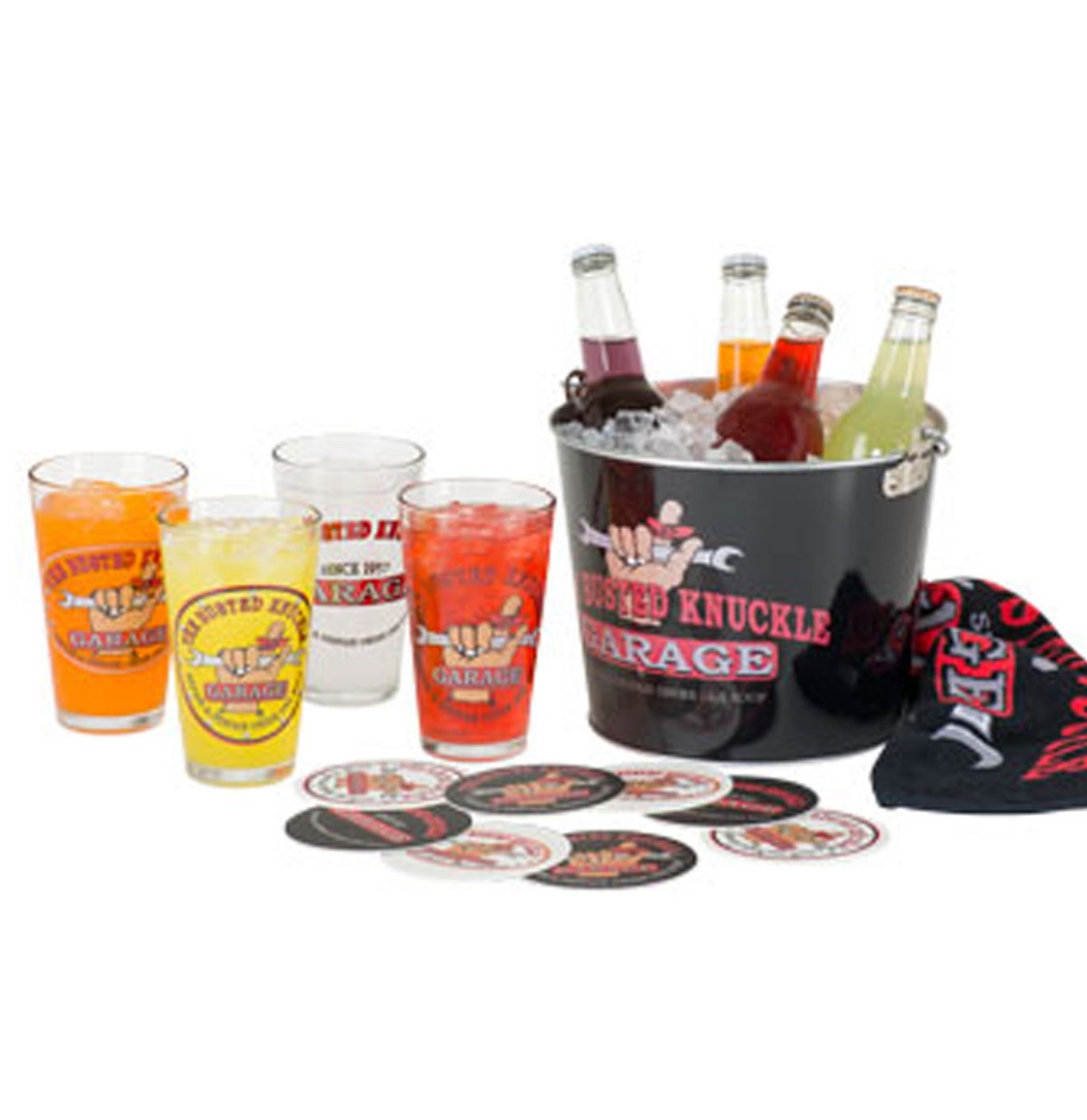 The Busted Knuckle Garage Pint Glass Party Bucket Set | Busted Knuckle Garage