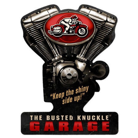 The Busted Knuckle Garage V-Twin Zwaar Metalen Bord LAATSTE STUKS | 20% korting | Busted Knuckle Garage
