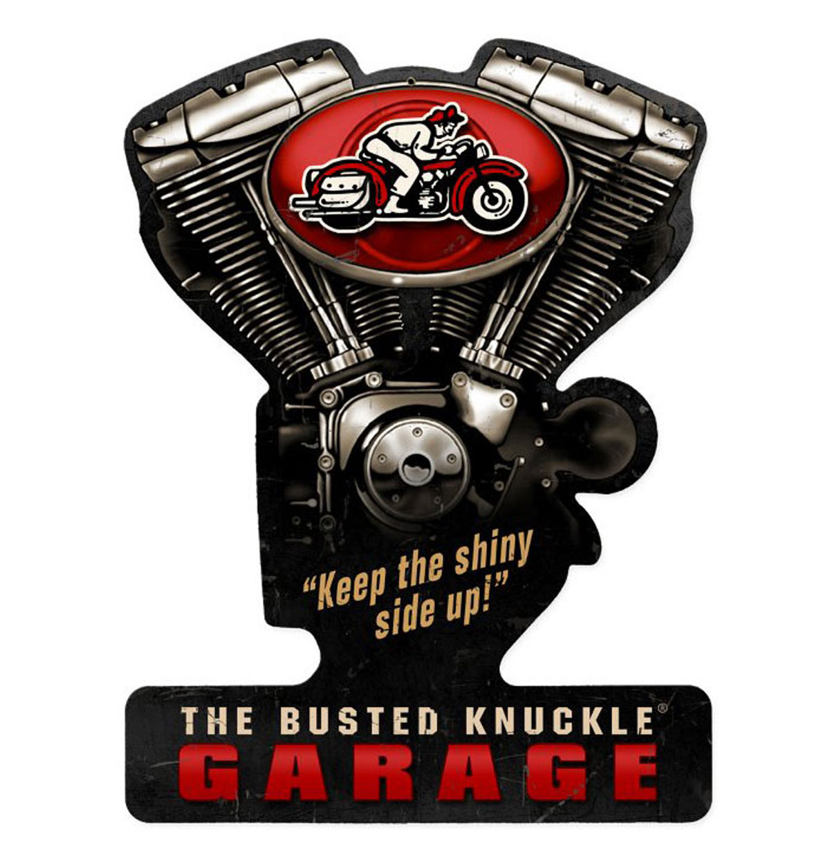 The Busted Knuckle Garage V-Twin Zwaar Metalen Bord LAATSTE STUKS | 20% korting | Busted Knuckle Garage