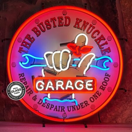 The Busted Knuckle Neon Verlichting 65 x 65 cm | Busted Knuckle Garage
